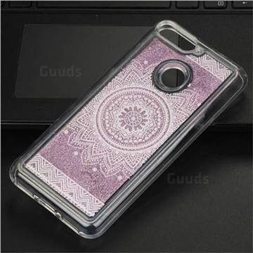 Mandala Glassy Glitter Quicksand Dynamic Liquid Soft Phone Case for Huawei Y6 (2018)