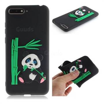 Panda Eating Bamboo Soft 3D Silicone Case for Huawei Y6 (2018) - Black