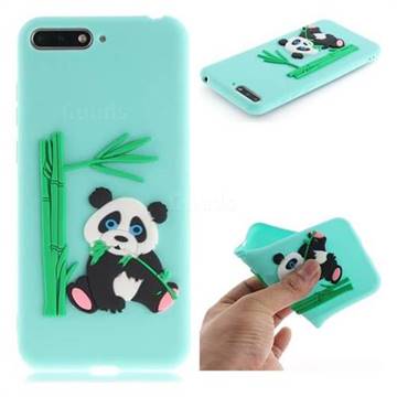 Panda Eating Bamboo Soft 3D Silicone Case for Huawei Y6 (2018) - Green