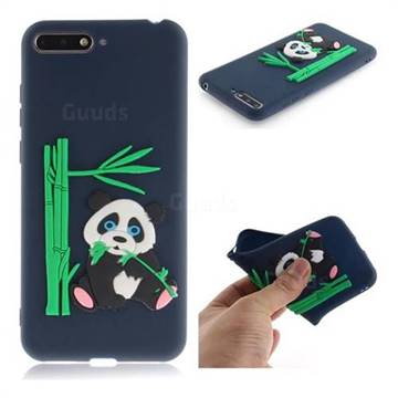 Panda Eating Bamboo Soft 3D Silicone Case for Huawei Y6 (2018) - Dark Blue