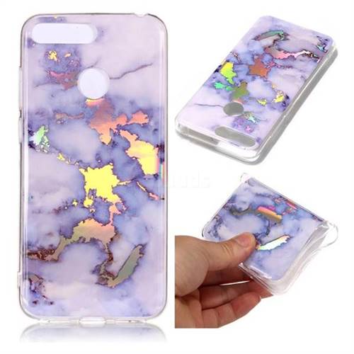 Blue Marble Pattern Bright Color Laser Soft TPU Case for Huawei Y6 (2018)