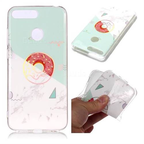Donuts Marble Pattern Bright Color Laser Soft TPU Case for Huawei Y6 (2018)
