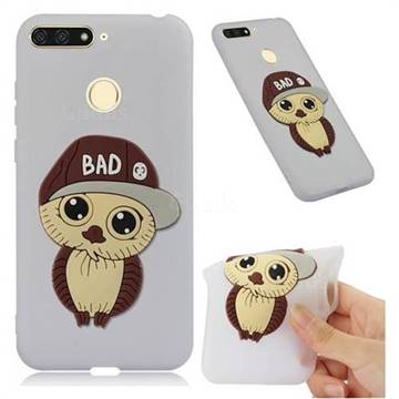 Bad Boy Owl Soft 3D Silicone Case for Huawei Y6 (2018) - Translucent White