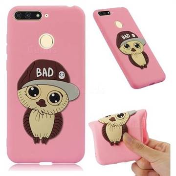 Bad Boy Owl Soft 3D Silicone Case for Huawei Y6 (2018) - Pink