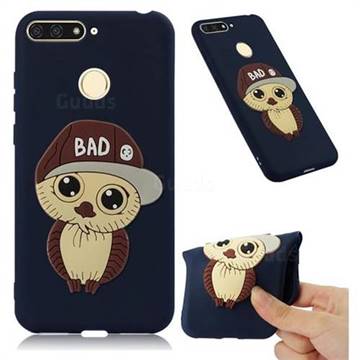 Bad Boy Owl Soft 3D Silicone Case for Huawei Y6 (2018) - Navy