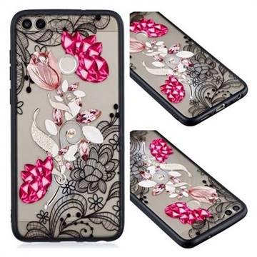 Tulip Lace Diamond Flower Soft TPU Back Cover for Huawei Y6 (2018)