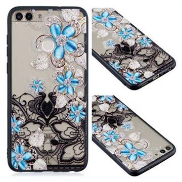 Lilac Lace Diamond Flower Soft TPU Back Cover for Huawei Y6 (2018)