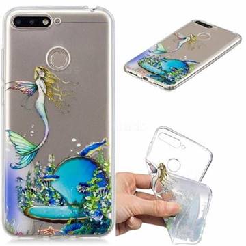 Mermaid Clear Varnish Soft Phone Back Cover for Huawei Y6 (2018)