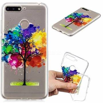 Oil Painting Tree Clear Varnish Soft Phone Back Cover for Huawei Y6 (2018)