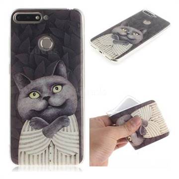 Cat Embrace IMD Soft TPU Cell Phone Back Cover for Huawei Y6 (2018)