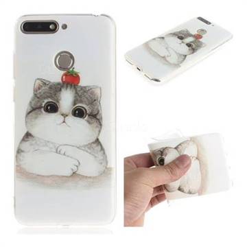 Cute Tomato Cat IMD Soft TPU Cell Phone Back Cover for Huawei Y6 (2018)