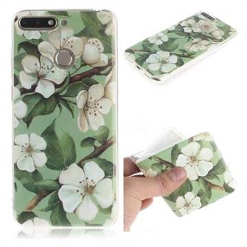 Watercolor Flower IMD Soft TPU Cell Phone Back Cover for Huawei Y6 (2018)