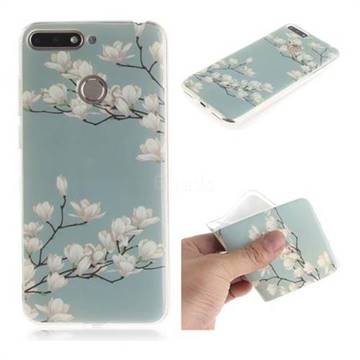 Magnolia Flower IMD Soft TPU Cell Phone Back Cover for Huawei Y6 (2018)