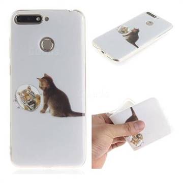 Cat and Tiger IMD Soft TPU Cell Phone Back Cover for Huawei Y6 (2018)