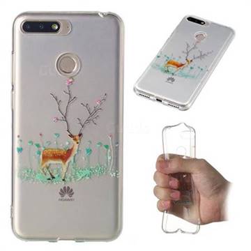 Branches Elk Super Clear Soft TPU Back Cover for Huawei Y6 (2018)