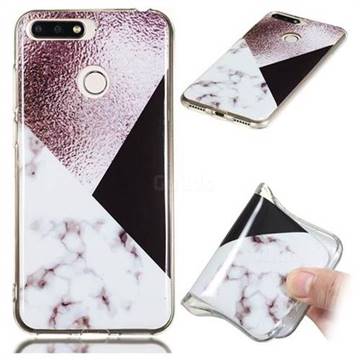 Black white Grey Soft TPU Marble Pattern Phone Case for Huawei Y6 (2018)