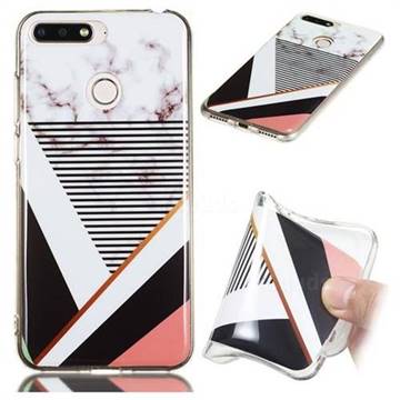 Pinstripe Soft TPU Marble Pattern Phone Case for Huawei Y6 (2018)