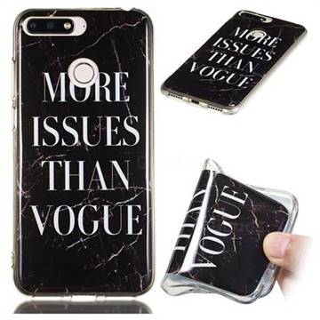 Stylish Black Soft TPU Marble Pattern Phone Case for Huawei Y6 (2018)