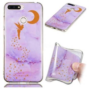 Elf Purple Soft TPU Marble Pattern Phone Case for Huawei Y6 (2018)