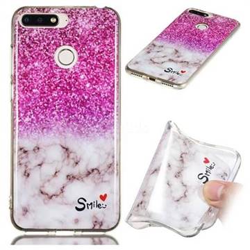 Love Smoke Purple Soft TPU Marble Pattern Phone Case for Huawei Y6 (2018)