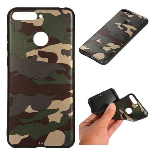 Camouflage Soft TPU Back Cover for Huawei Y6 (2018) - Gold Green
