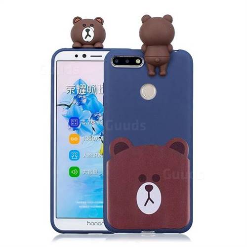Cute Bear Soft 3D Climbing Doll Soft Case for Huawei Y6 (2018)