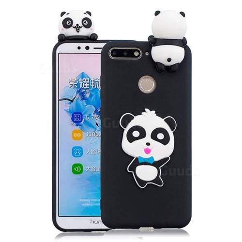 Blue Bow Panda Soft 3D Climbing Doll Soft Case for Huawei Y6 (2018)