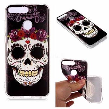Flowers Skull Matte Soft TPU Back Cover for Huawei Y6 (2018)