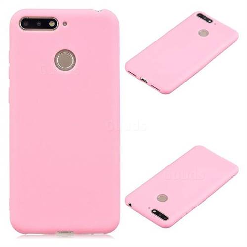 Candy Soft Silicone Protective Phone Case for Huawei Y6 (2018) - Dark Pink
