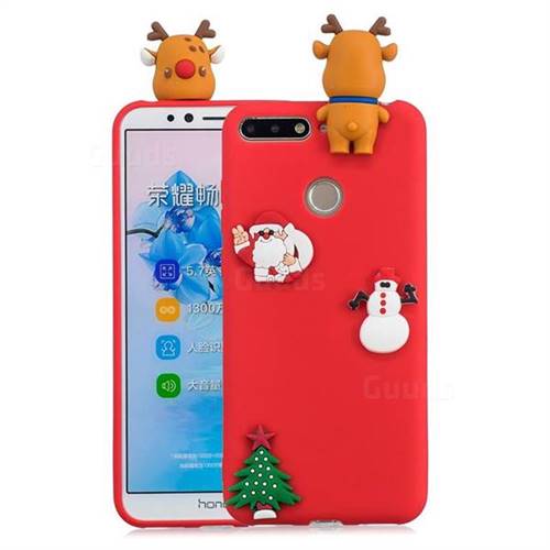 Red Elk Christmas Xmax Soft 3D Silicone Case for Huawei Y6 (2018)