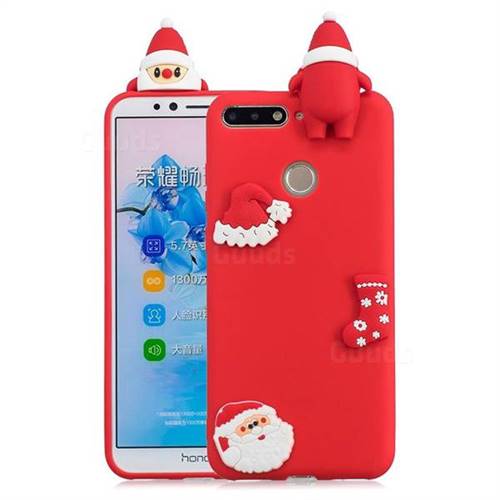 Red Santa Claus Christmas Xmax Soft 3D Silicone Case for Huawei Y6 (2018)