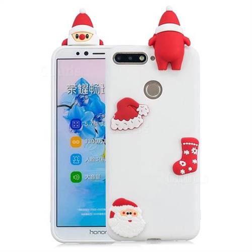 White Santa Claus Christmas Xmax Soft 3D Silicone Case for Huawei Y6 (2018)