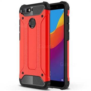 King Kong Armor Premium Shockproof Dual Layer Rugged Hard Cover for Huawei Y6 (2018) - Big Red