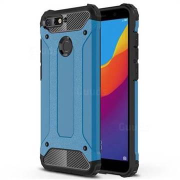King Kong Armor Premium Shockproof Dual Layer Rugged Hard Cover for Huawei Y6 (2018) - Sky Blue
