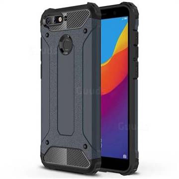 King Kong Armor Premium Shockproof Dual Layer Rugged Hard Cover for Huawei Y6 (2018) - Navy