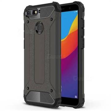 King Kong Armor Premium Shockproof Dual Layer Rugged Hard Cover for Huawei Y6 (2018) - Bronze