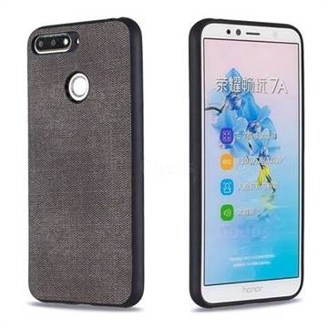 Canvas Cloth Coated Soft Phone Cover for Huawei Y6 (2018) - Dark Gray