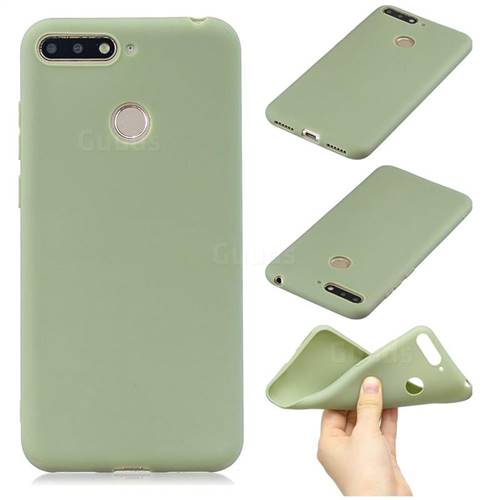 Candy Soft Silicone Phone Case for Huawei Y6 (2018) - Pea Green