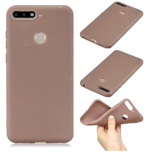 Candy Soft Silicone Phone Case for Huawei Y6 (2018) - Coffee