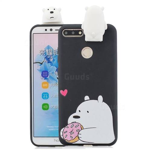 Big White Bear Soft 3D Climbing Doll Stand Soft Case for Huawei Y6 (2018)
