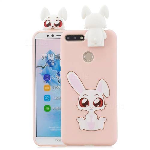 Cute Rabbit Soft 3D Climbing Doll Stand Soft Case for Huawei Y6 (2018)
