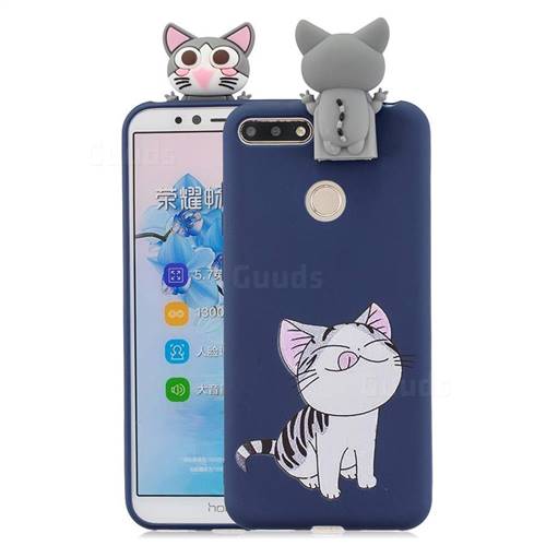 Grinning Cat Soft 3D Climbing Doll Stand Soft Case for Huawei Y6 (2018)
