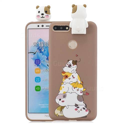 Hamster Family Soft 3D Climbing Doll Stand Soft Case for Huawei Y6 (2018)
