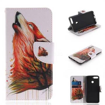 Color Wolf PU Leather Wallet Case for Huawei Y6 (2018)