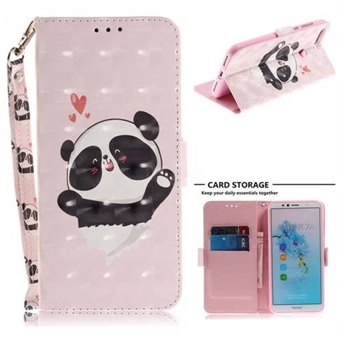 Heart Cat 3D Painted Leather Wallet Phone Case for Huawei Y6 (2018)