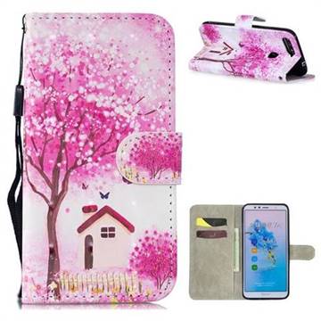 Tree House 3D Painted Leather Wallet Phone Case for Huawei Y6 (2018)