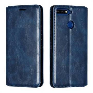 Retro Slim Magnetic Crazy Horse PU Leather Wallet Case for Huawei Y6 (2018) - Blue