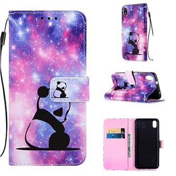 Panda Baby Matte Leather Wallet Phone Case for Huawei Y6 (2018)