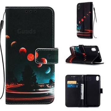 Wandering Earth Matte Leather Wallet Phone Case for Huawei Y6 (2018)