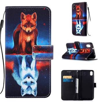 Water Fox Matte Leather Wallet Phone Case for Huawei Y6 (2018)